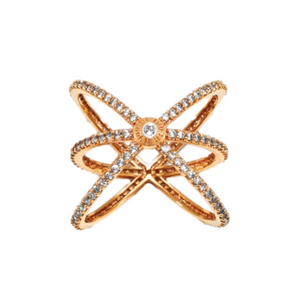 Henri Bendel orbital crystal cuff ring- Size: 8.5/9
